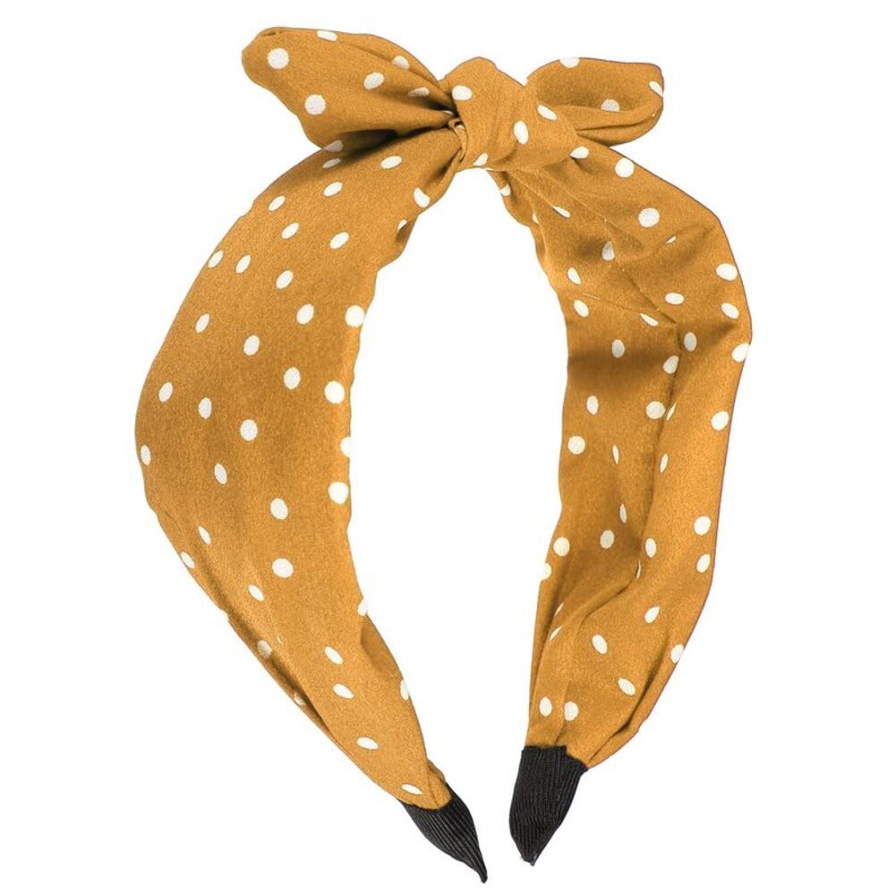 Bowknot Headband with Bunny Ears Hairband Yellow 2.17 Inch Wide